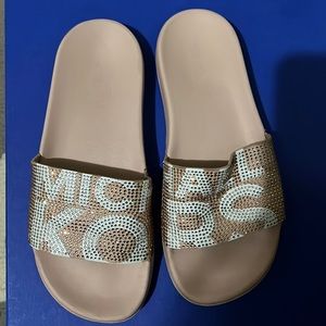 Pink sparkled MK Slides